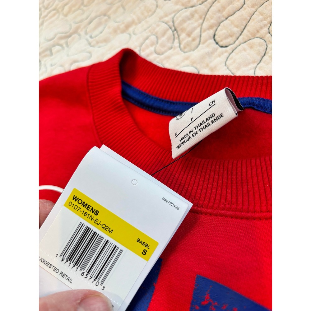 Nike Chicago Cubs Womens Red Crew Neck Cropped Sweatshirt Size S - Picture 5 of 6